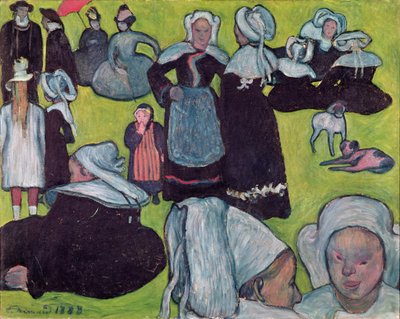 Bretons in a Field or, The Pardon by Emile Bernard